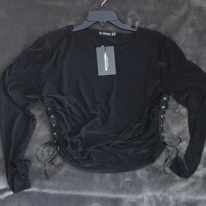 PrettyLittleThing Black Long Sleeve Shirt
